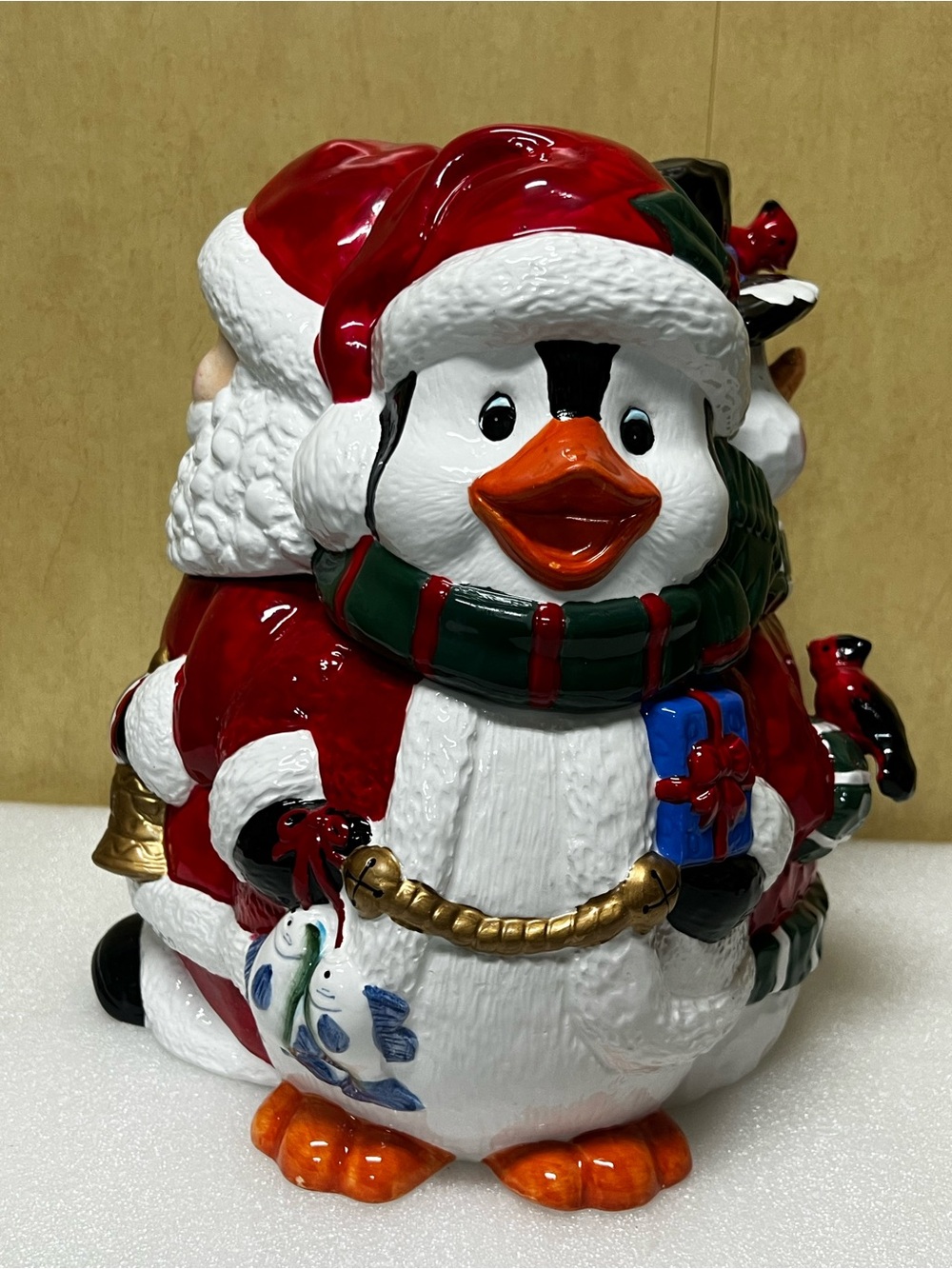Christmas Santa Penguin Snowman Cookie Jar